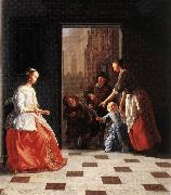 OCHTERVELT, Jacob Street Musicians at the Doorway of a House dh oil painting artist